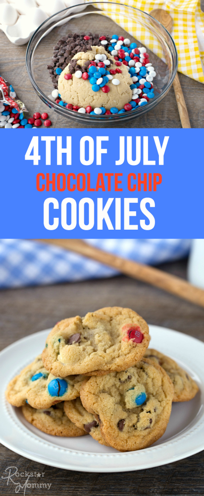 4th of July Chocolate Chip Cookies Recipe - The Rockstar Mommy