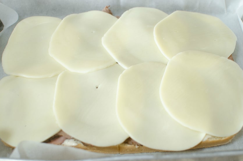 Easy Roast Beef Sliders - sliced cheese placed on top of beef