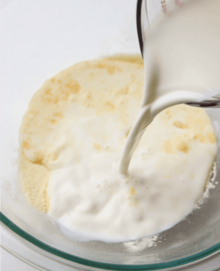 Banana Cream Pie Cups - Making banana pudding in mixing bowl The Rockstar Mommy