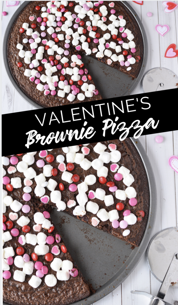 Valentines Day Brownie Pizza recipe from The Rockstar Mommy