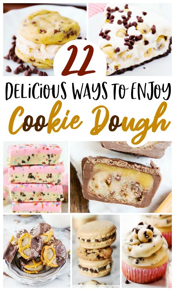 collage title image showing 7 different cookie dough recipes