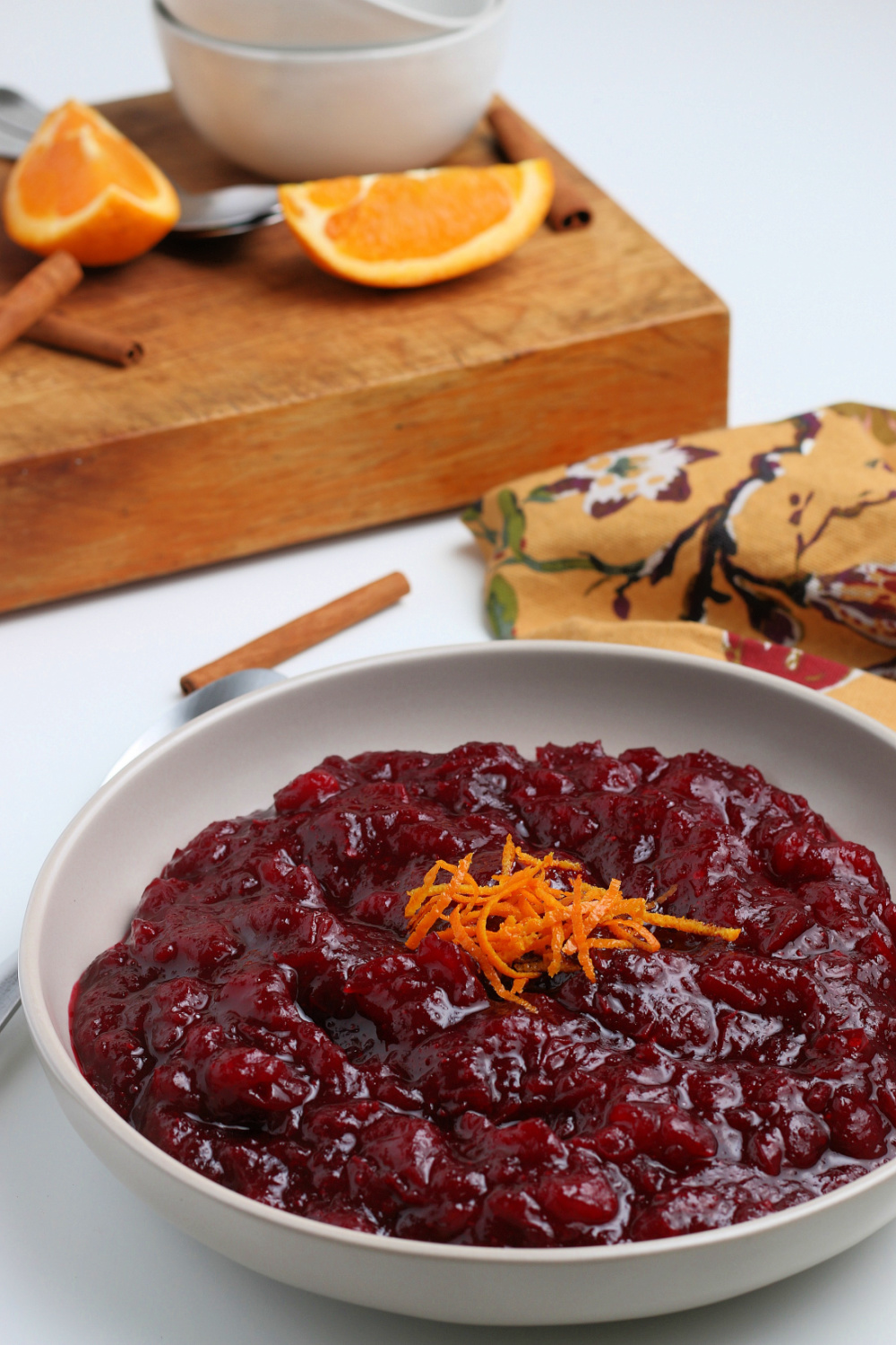 Cranberry Sauce in a white bowl