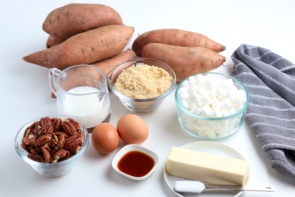 Ingredients for sweet potato casserole
