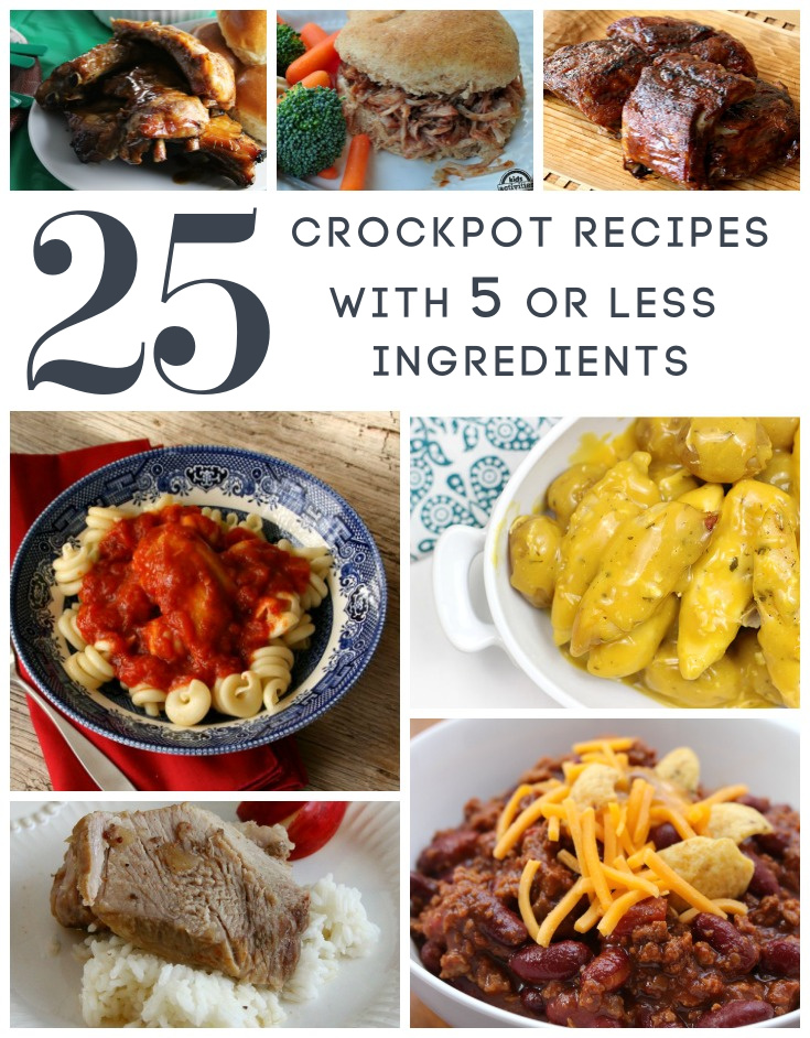 collage image of 7 different crockpot recipes