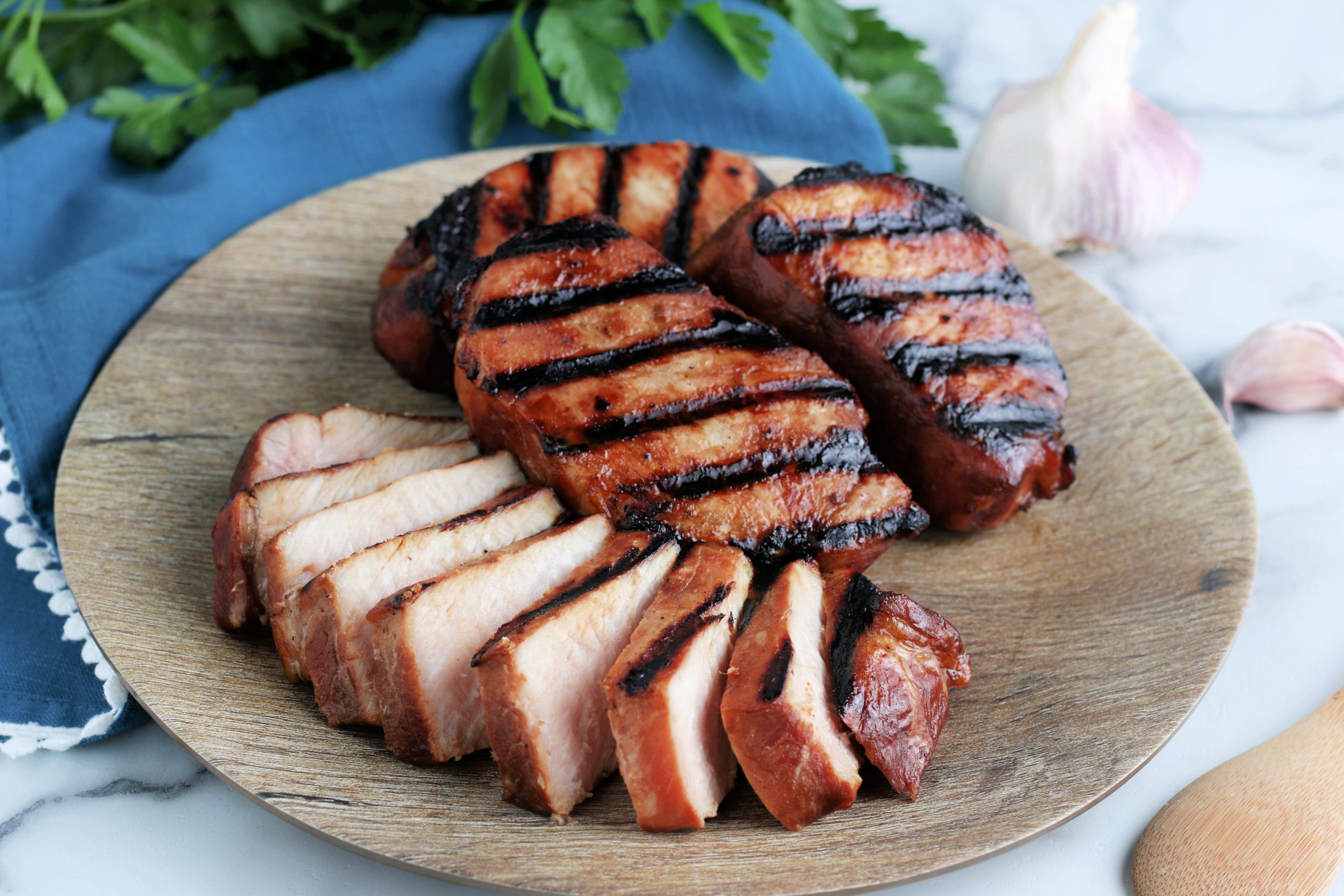 Grilled Pork on a platter
