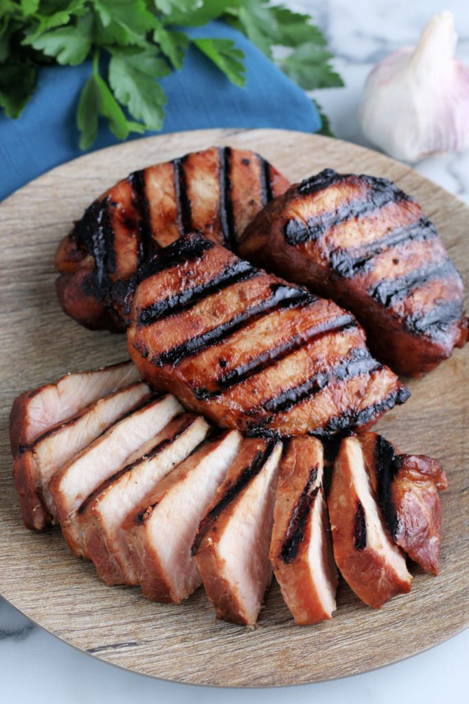 Grilled Pork on a platter