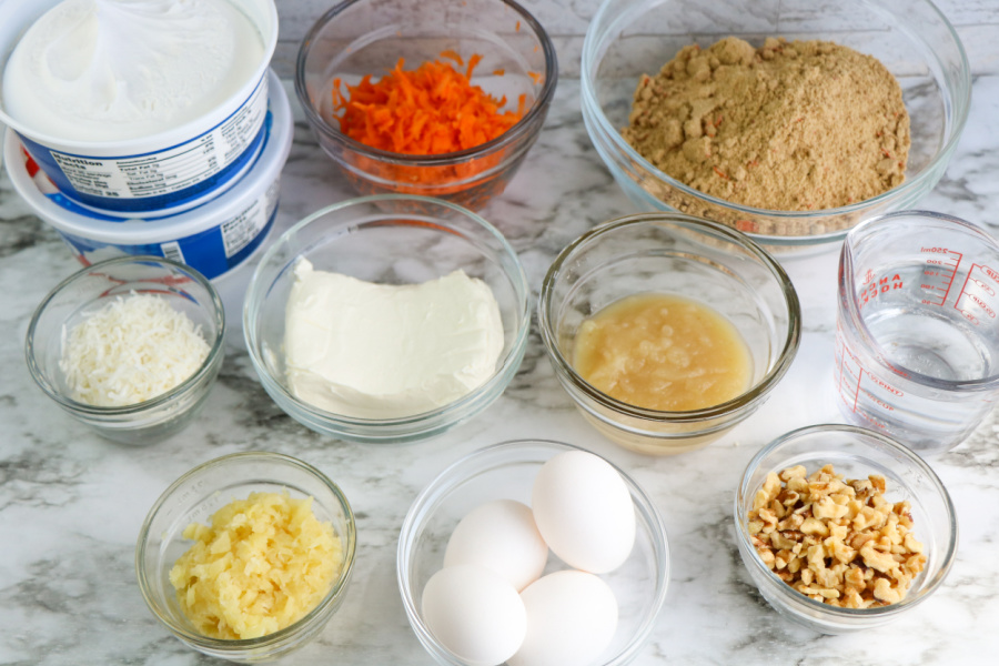 ingredients for carrot cake trifle recipe