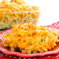 Cheesy Crack Mac and Cheese on a plate