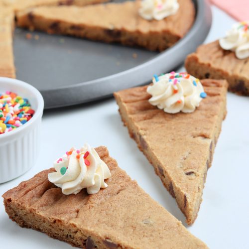 Giant Cookie Cake recipe from The Rockstar Mommy