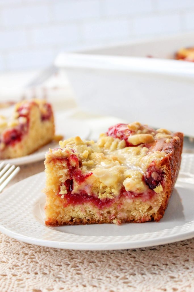 Cherry Coffee Cake  on a plate