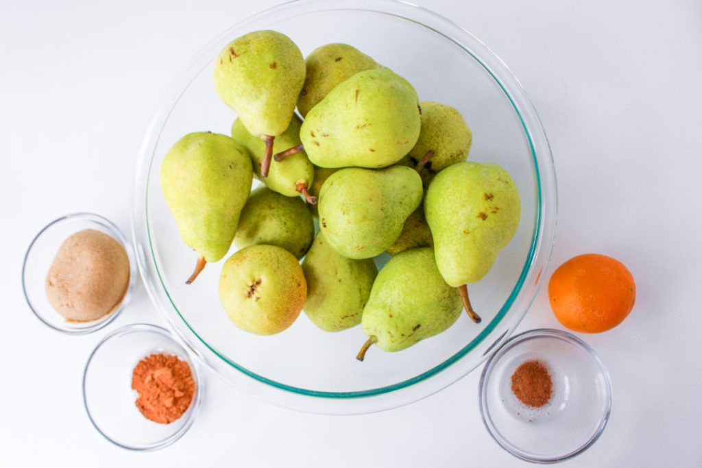 ingredients for slow cooker pear butter