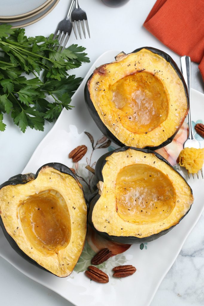 Roasted Acorn Squash on a plate