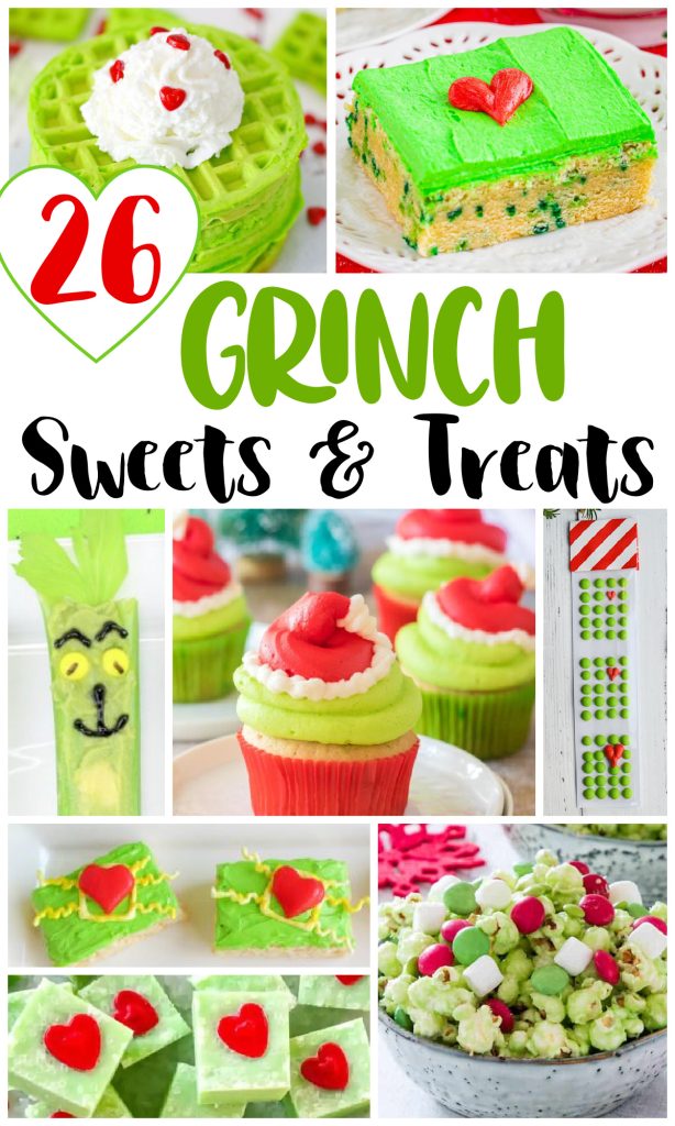 collage image of different grinch food ideas