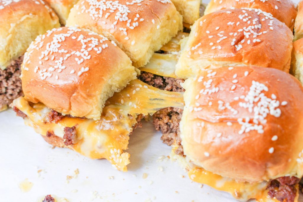 Ground Beef Sliders on a plate