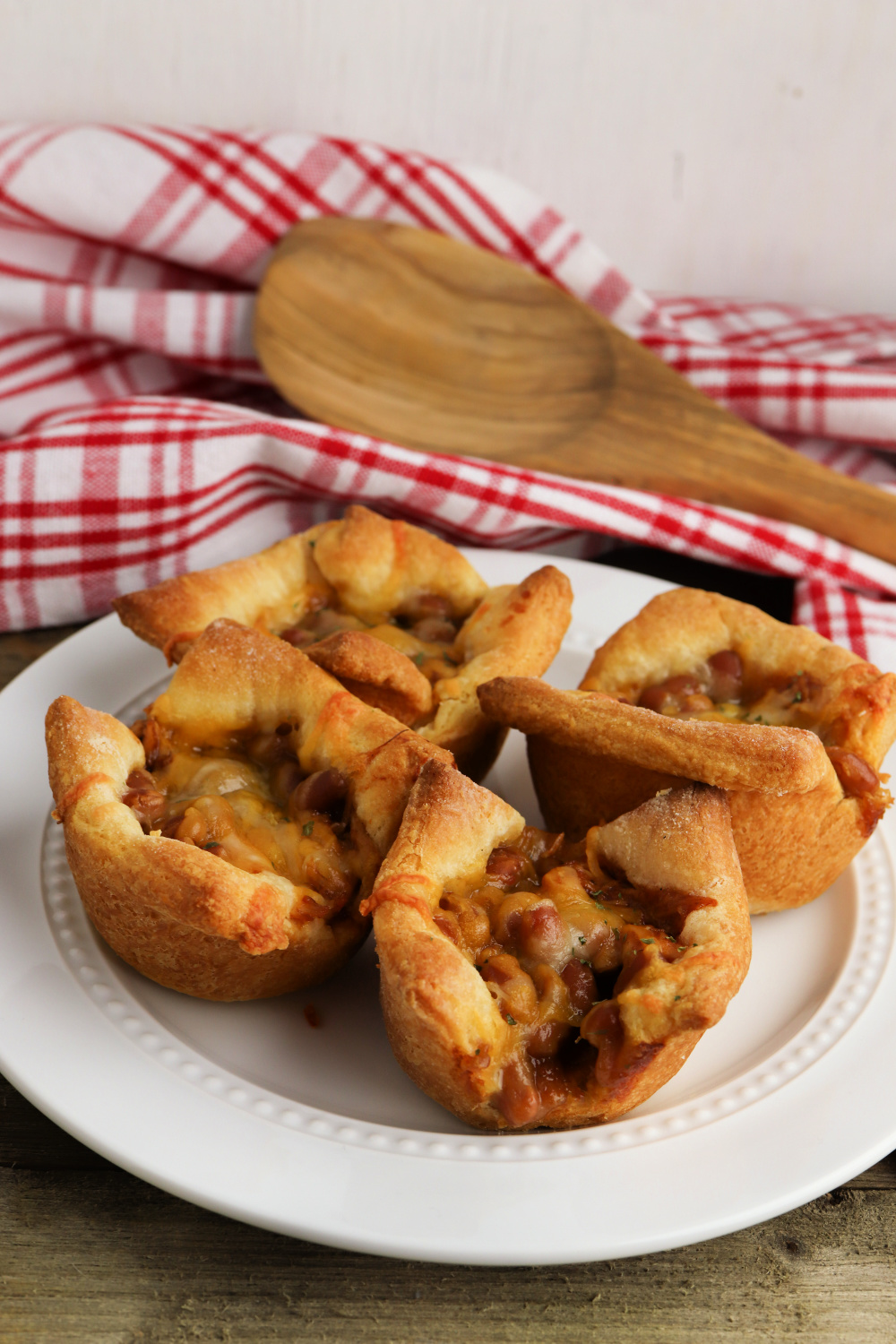 BBQ Crescent Roll Cups on a plate