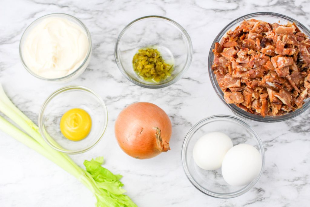 ingredients for Deviled Ham Salad Spread 
