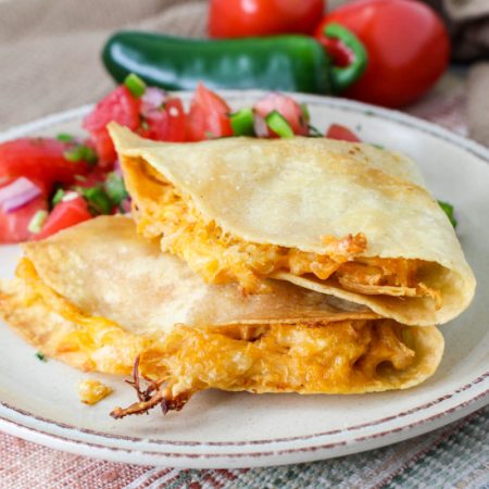 Oven Baked Chicken Quesadillas on a plate