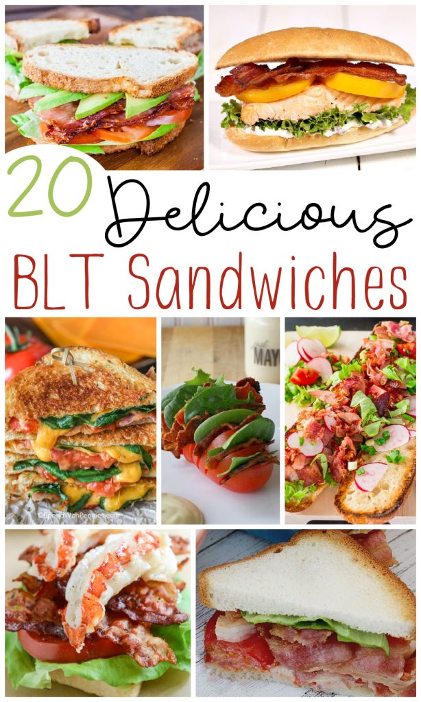 collage image of 20 Delicious BLT Sandwich Ideas