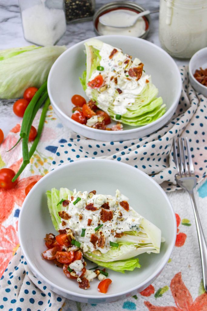 2 Classic Wedge Salads in bowls