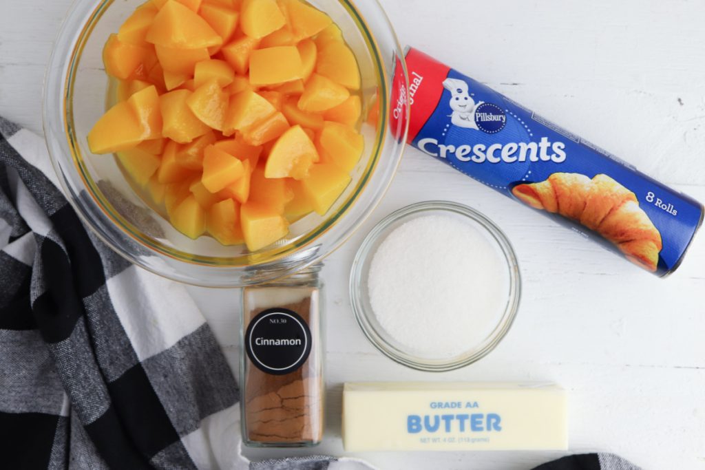 ingredients for crescent roll peach cobbler