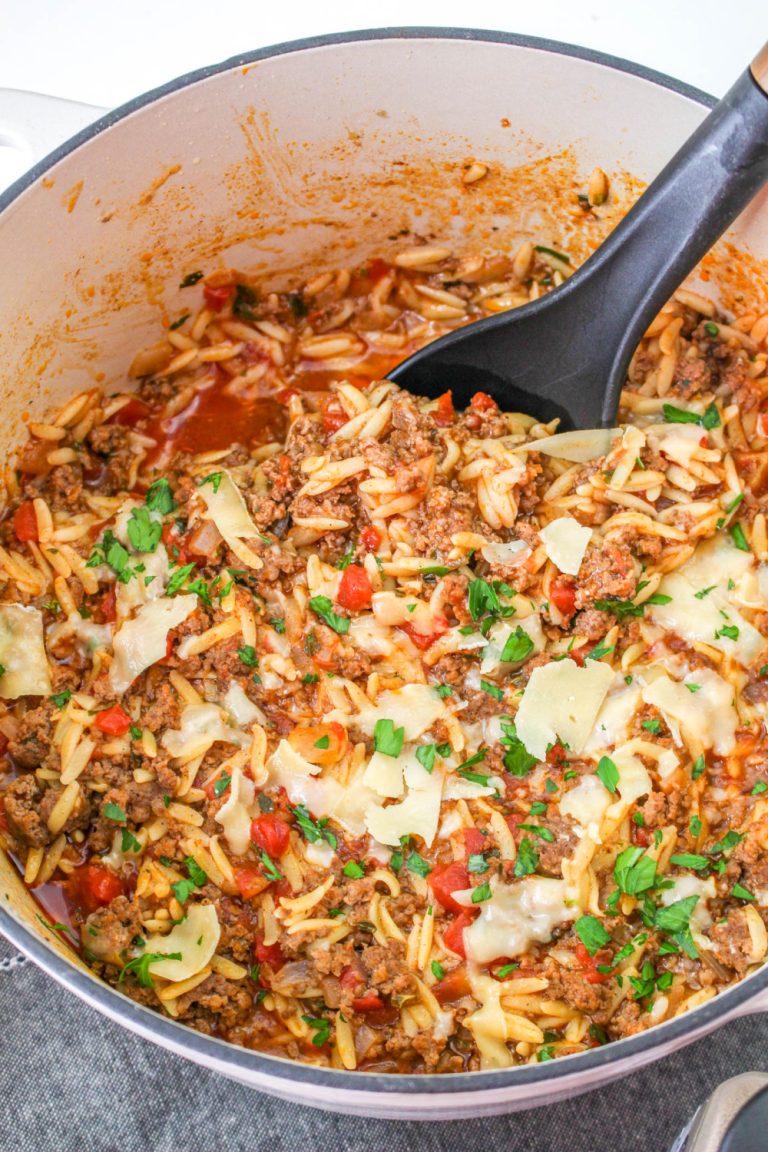 One Pot Ground Beef Orzo