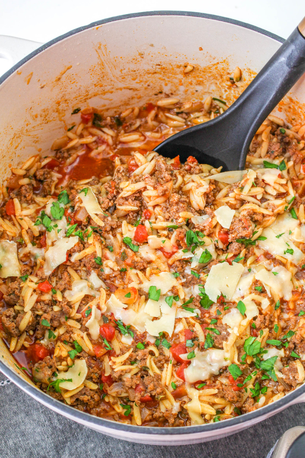One Pot Ground Beef Orzo - The Rockstar Mommy