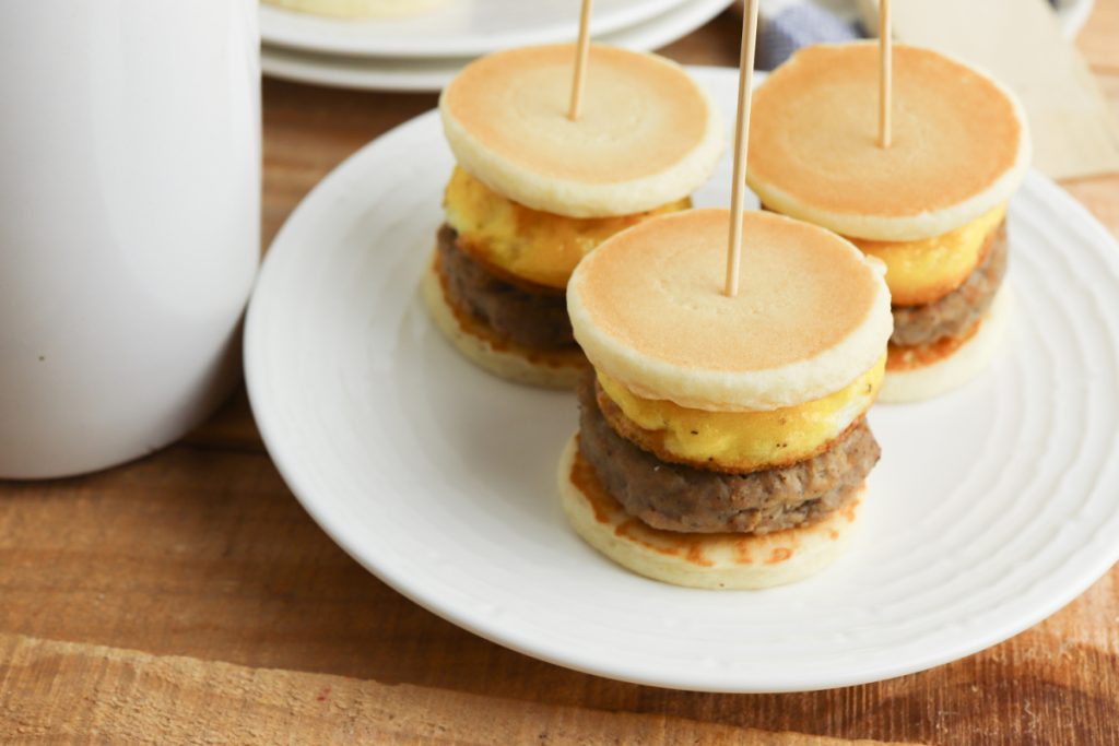 Copycat Mini McGriddles Breakfast sandwiches on a plate