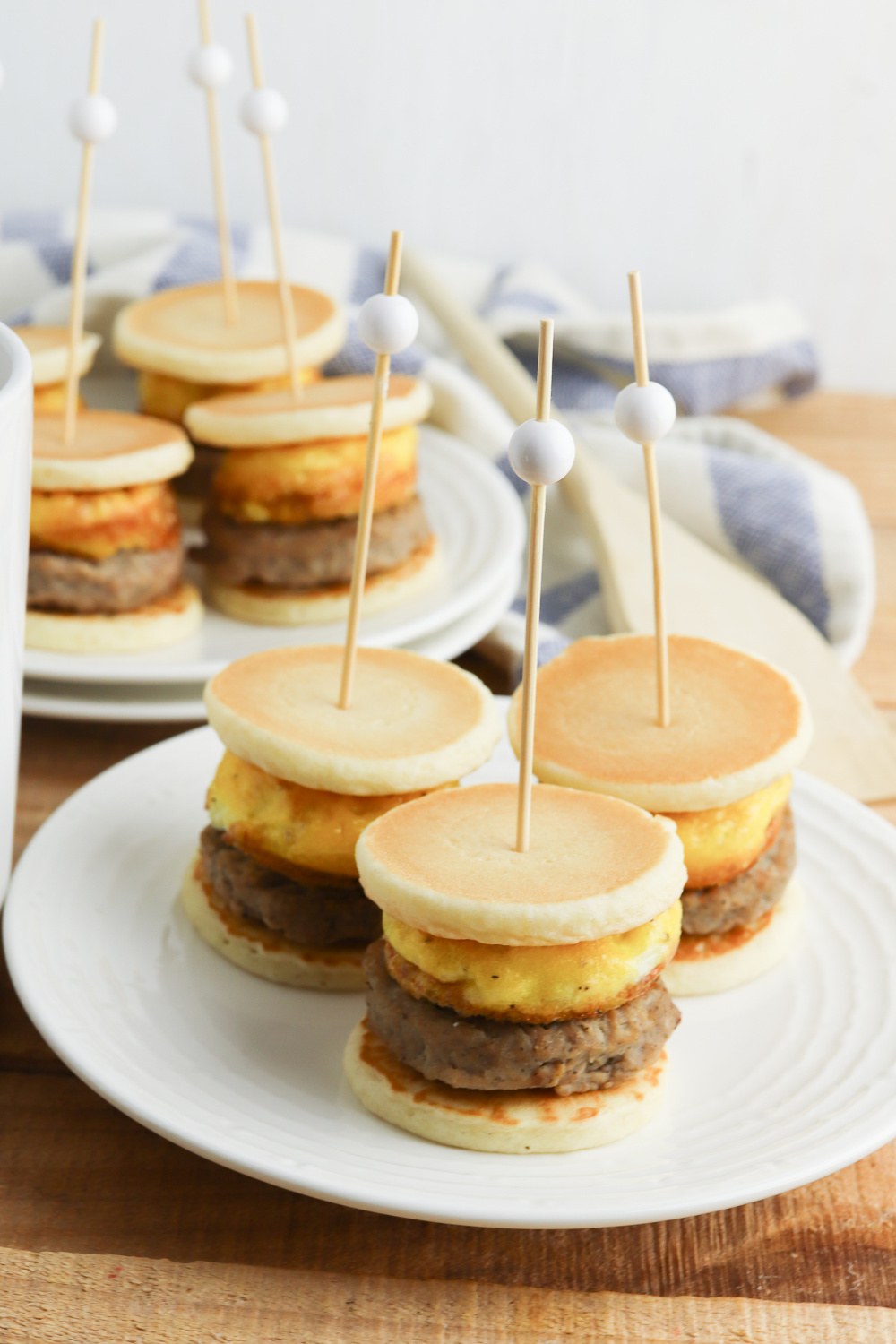 Mini McGriddles Breakfast sandwiches on a plate