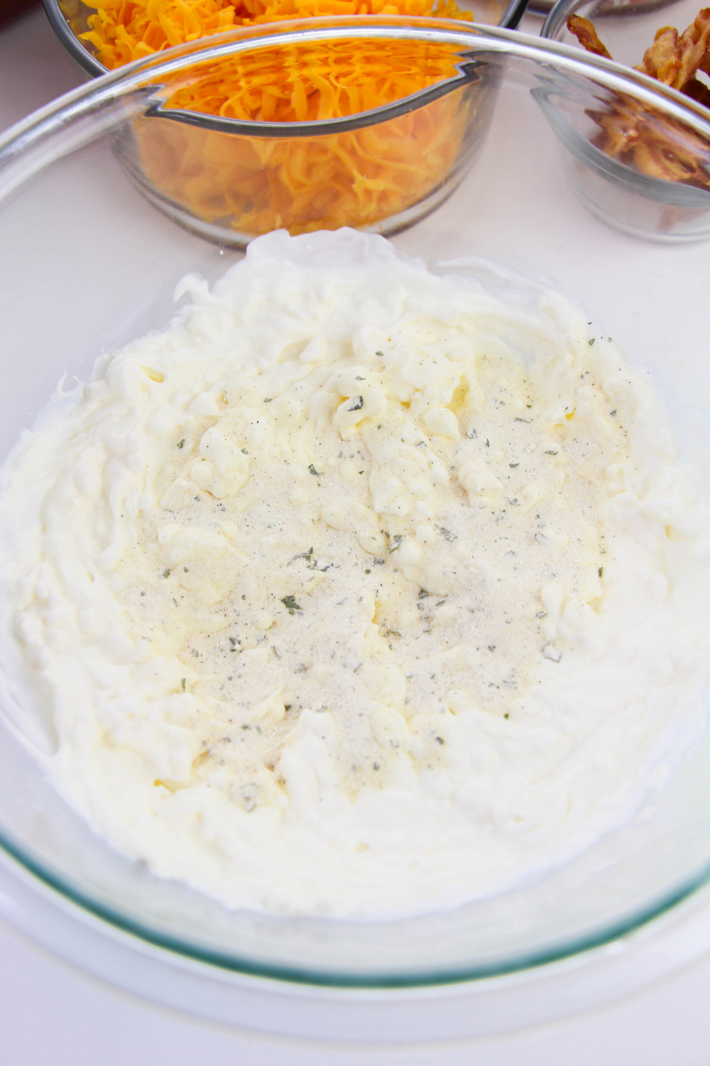 cream cheese mixture in a bowl