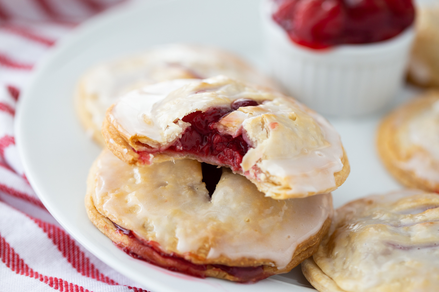 Air Fryer Cherry Hand Pies on a plate