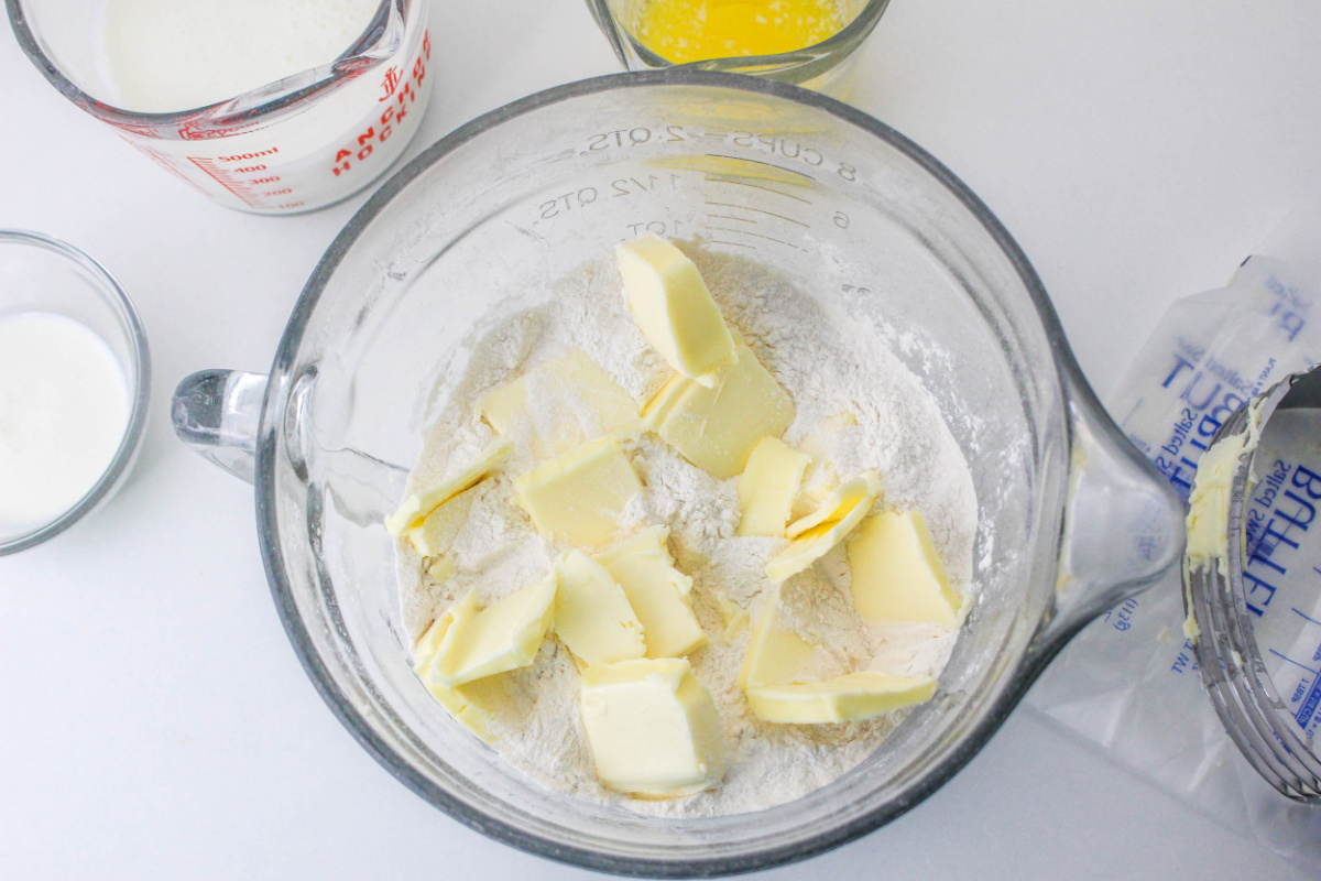 placing butter into bowl