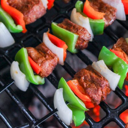 skewers on grill