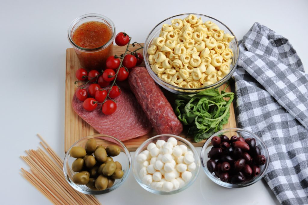 ingredients for Easy Antipasto Skewers Appetizers Recipe