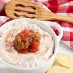 Creamy Salsa Dip in a bowl with chips