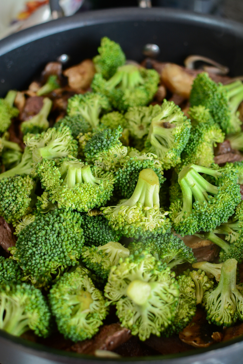 broccoli added to pan