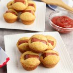 mini Corndog Muffins on plates
