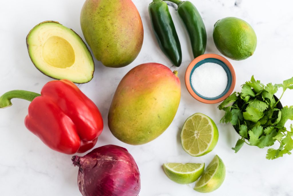 ingredients for fresh mango salsa