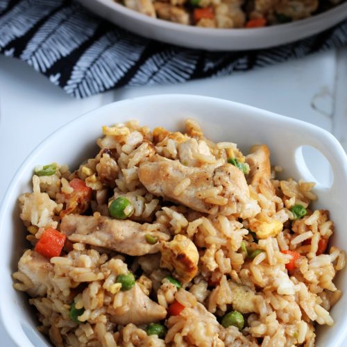Easy Chicken Fried Rice in a bowl