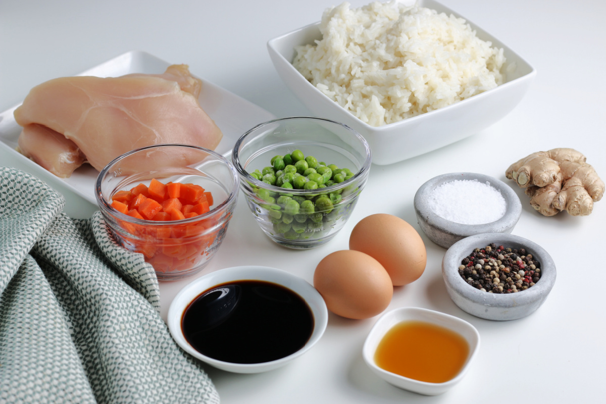 Ingredients for Easy Chicken Fried Rice