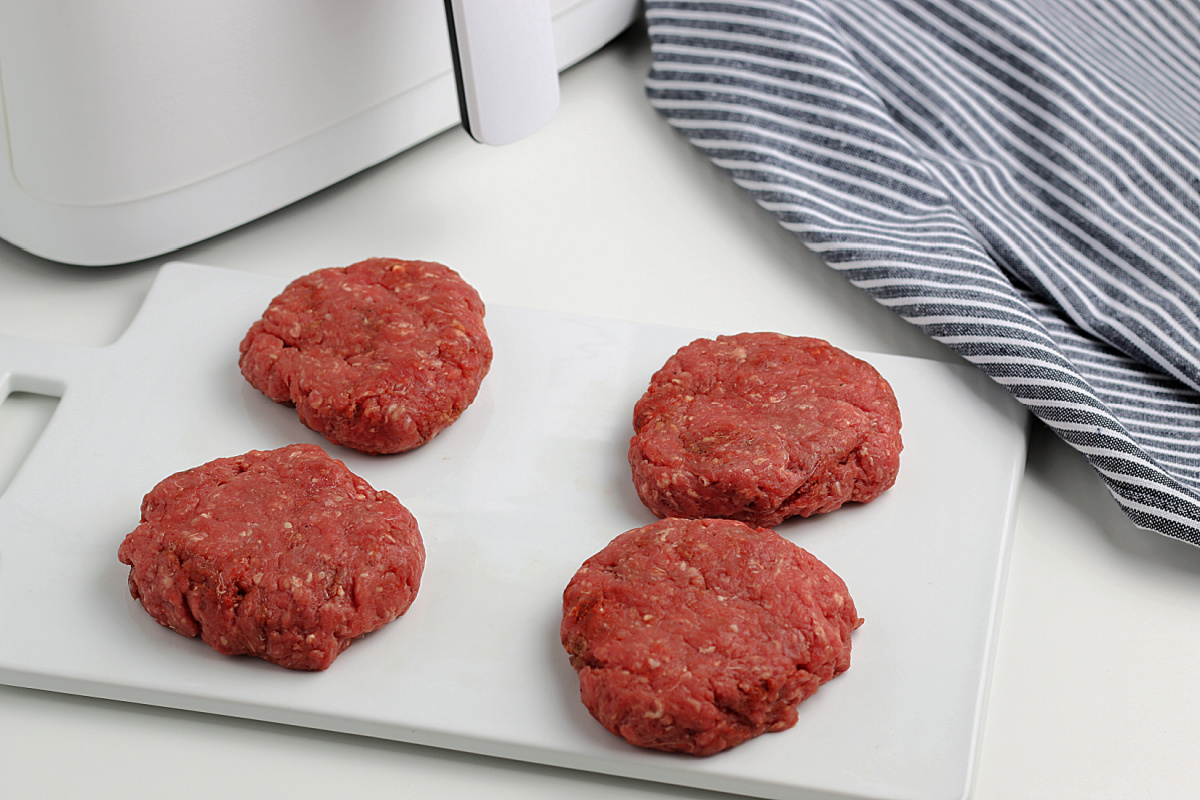 hamburger pattes on a platter