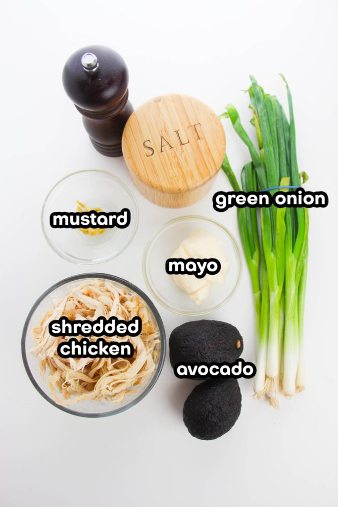 ingredients for avocado chicken salad