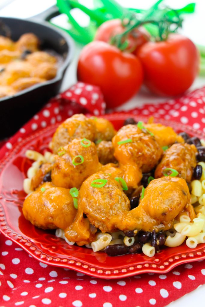 enchilada meatball bake  on a plate