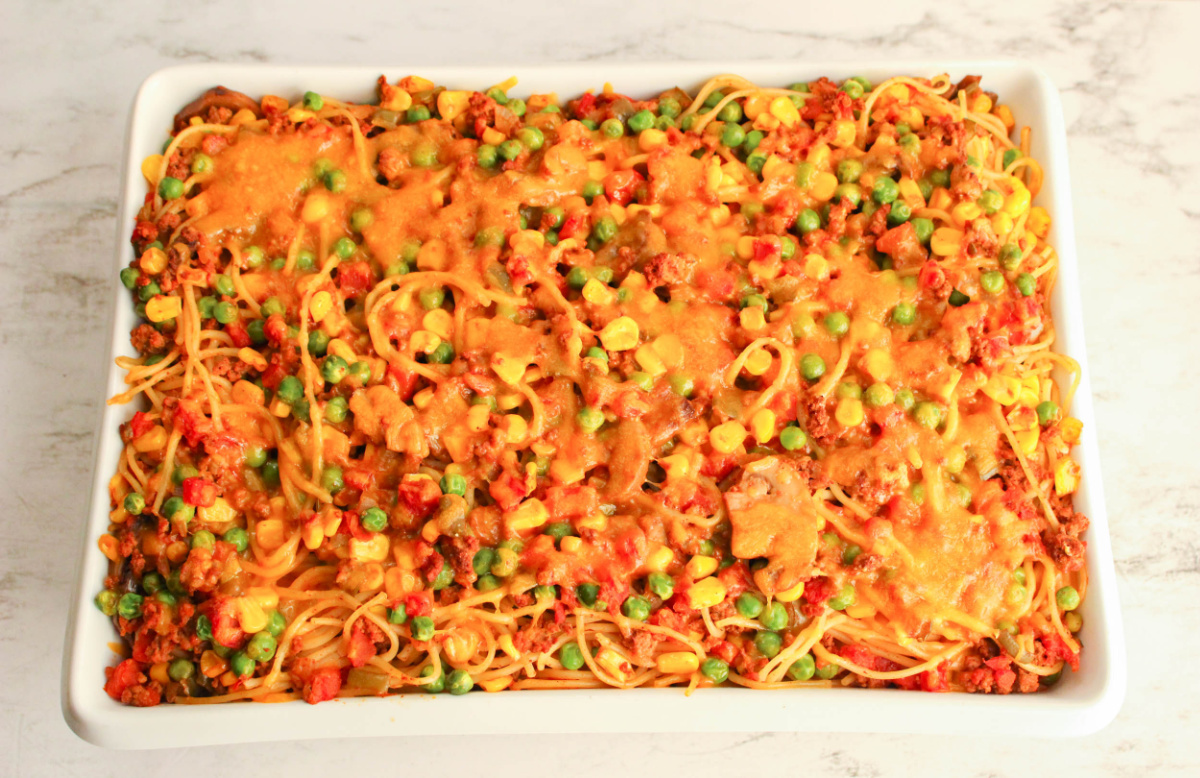 baked casserole in baking dish