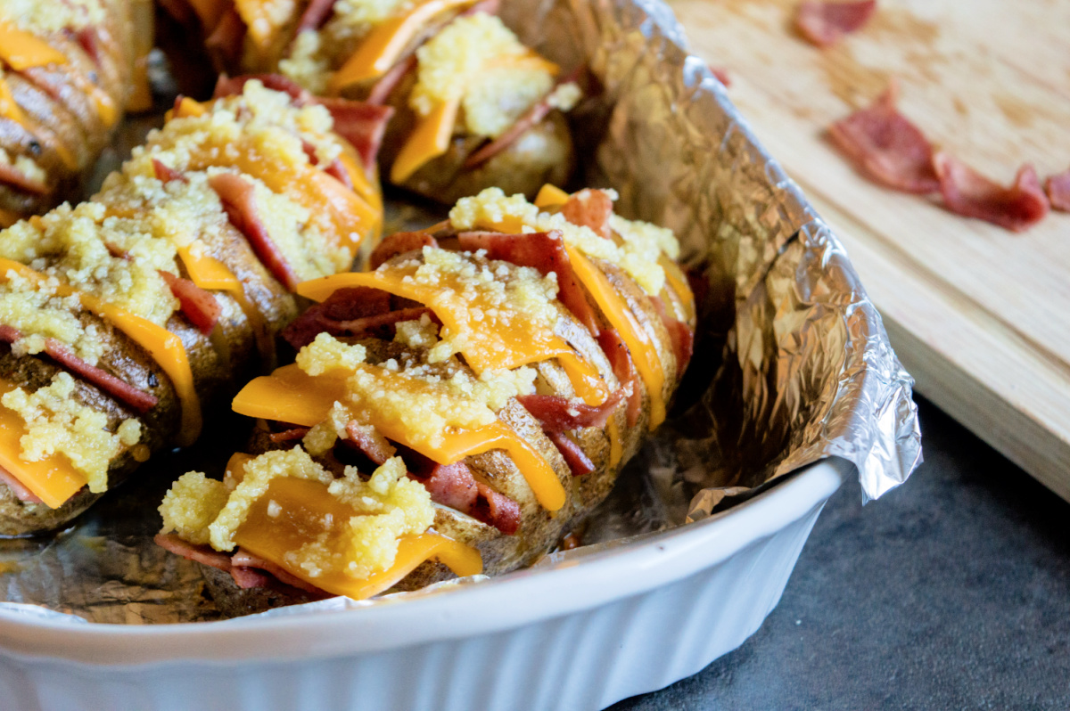 potatoes in a baking dish