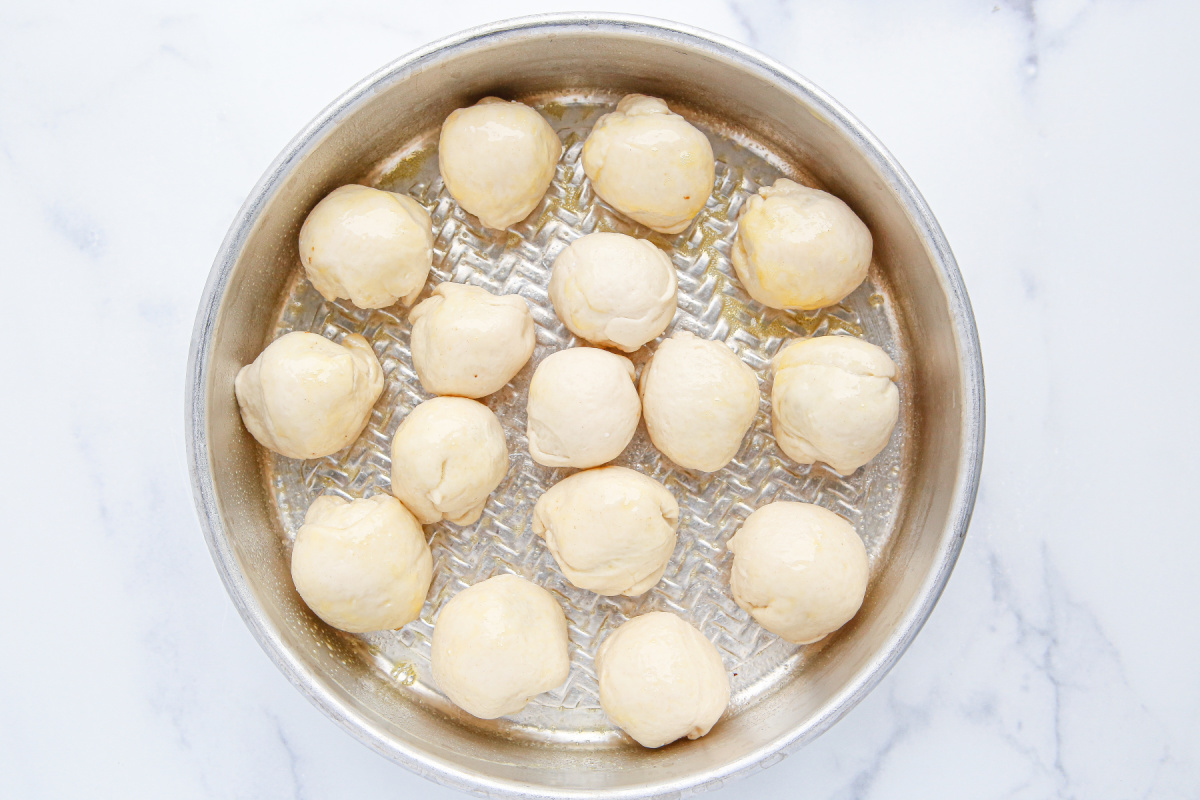 Cheeseburger Meatball Bombs in a pan