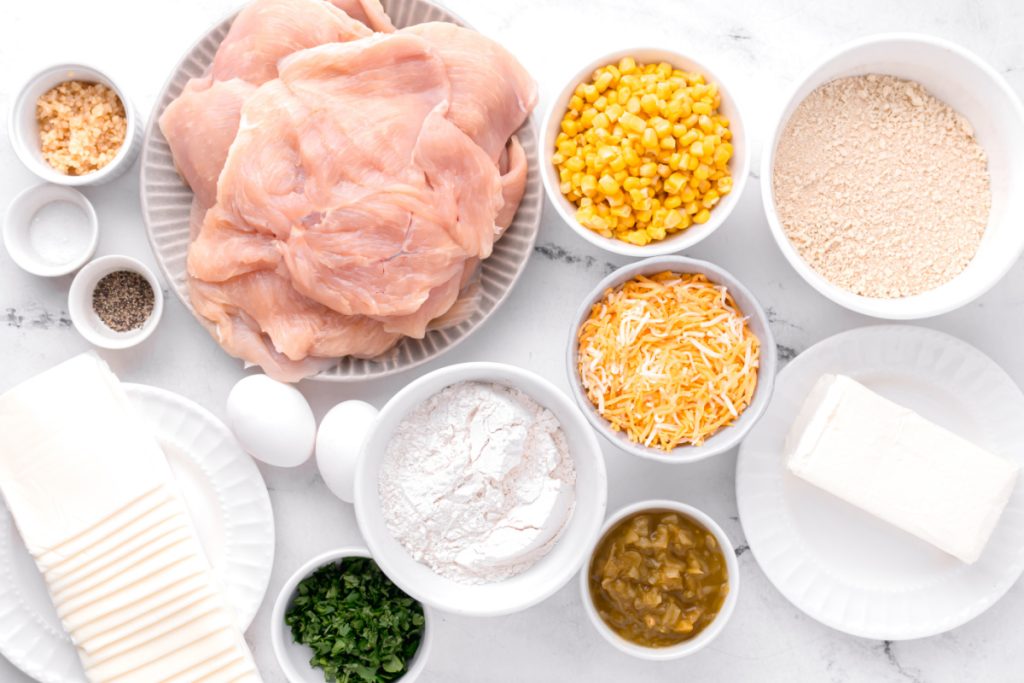 ingredients for Air Fryer Stuffed Chicken Rolls