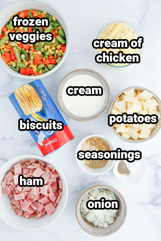 Slow Cooker Ham Pot Pie ingredients 