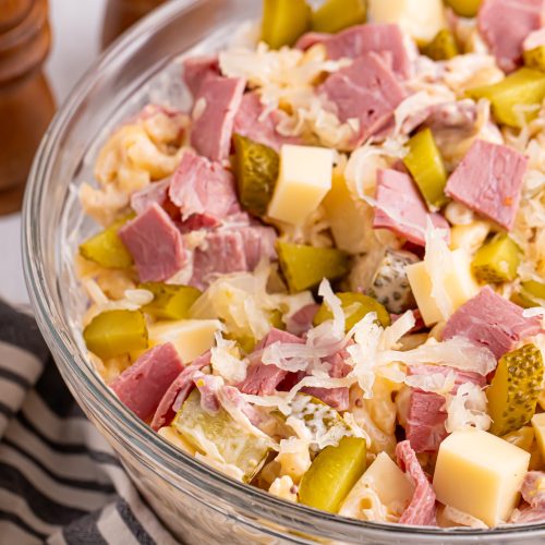 Reuben Pasta Salad in a bowl