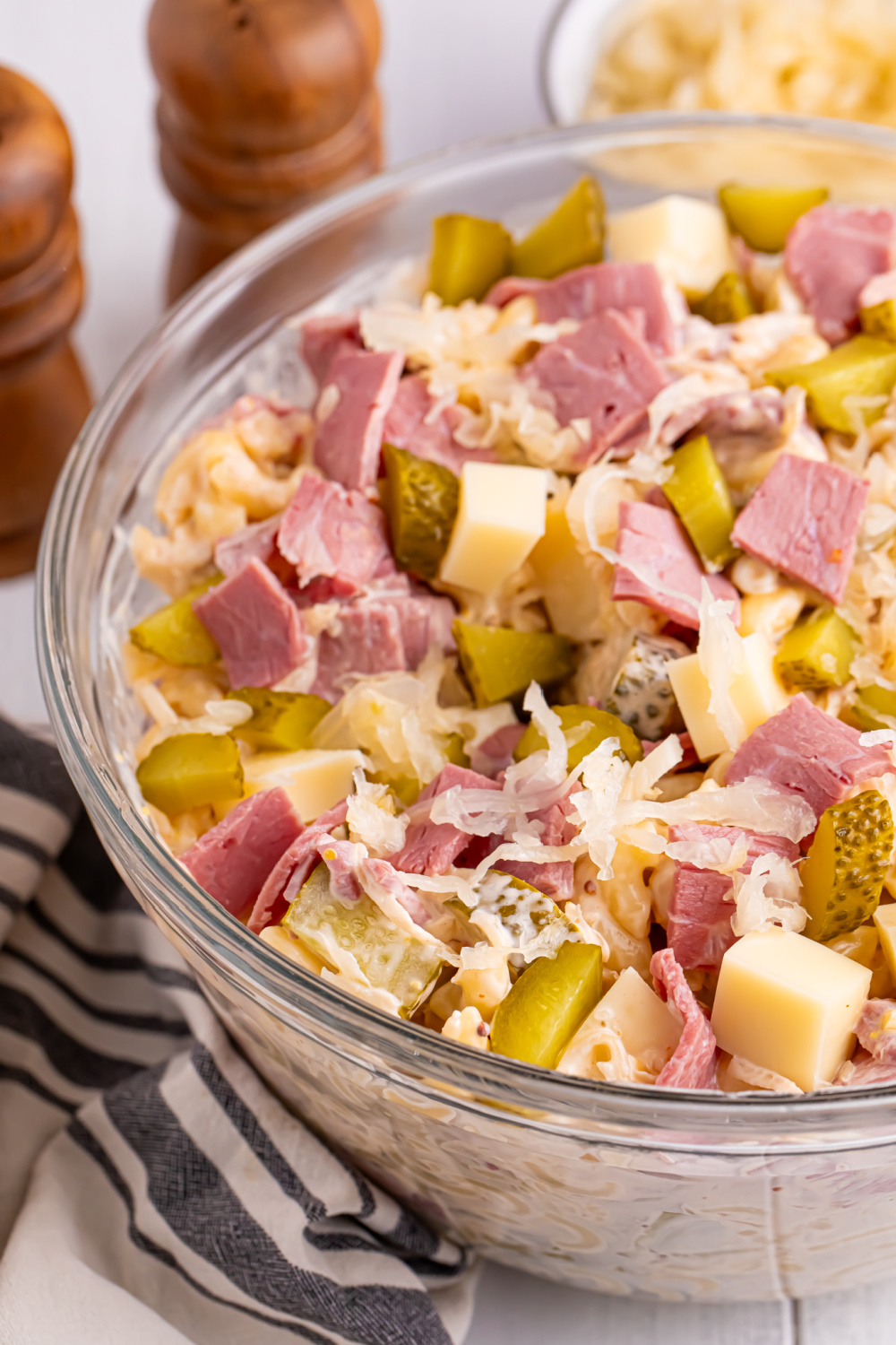 Reuben Pasta Salad in a bowl