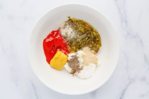 ingredients for sauce in a bowl